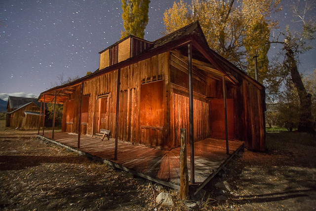 Eastern Sierra Ranch House at Night
