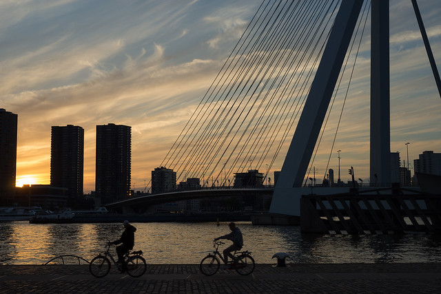 Cyclists at Sunset