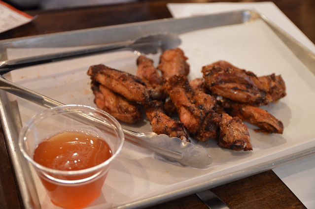 Smoked Wings paired with Belgian White (Triangle Brewing)