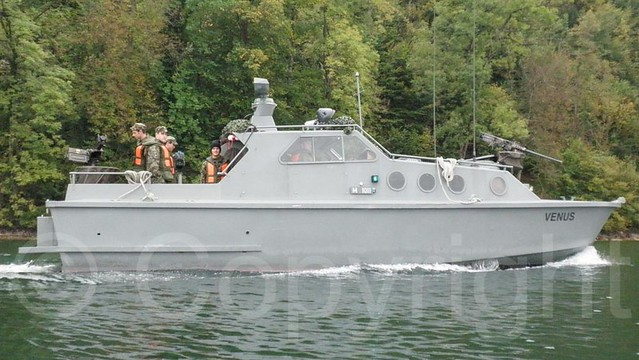 VENUS Swiss Military Naval Patrol Boat on Lake Lucerne, Switzerland