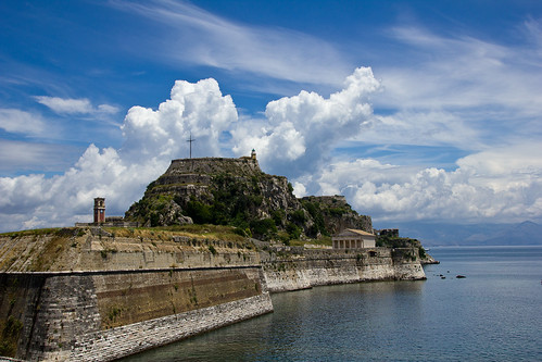 old travel clouds canon eos view greece corfu kerkyra fortress griekenland corfutown