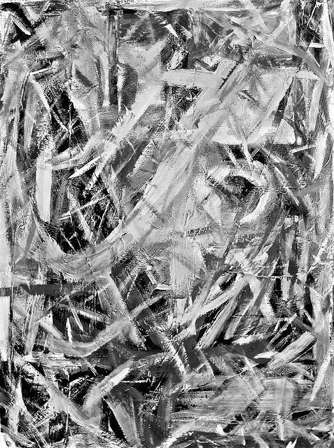 Black and White Photgraphic Interpretation of Color Abstract Painting  By Scott Johnson