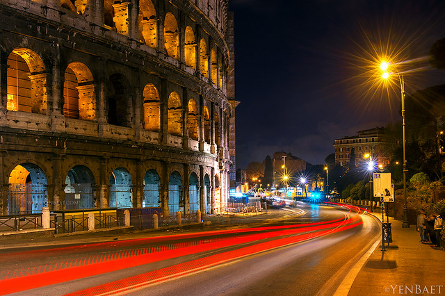 Rome - The Colosseum, Light Trails