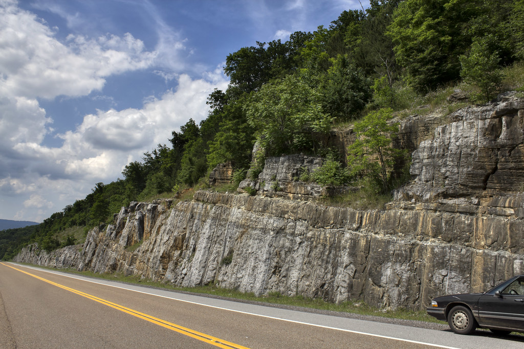 Rock cut on Highway 111, Monteagle limestone, Sequatchie County, Tennessee