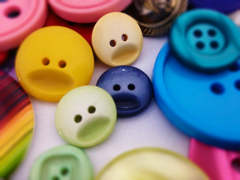 buttons and faces