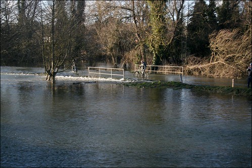Flooded road over Cookham Moor 