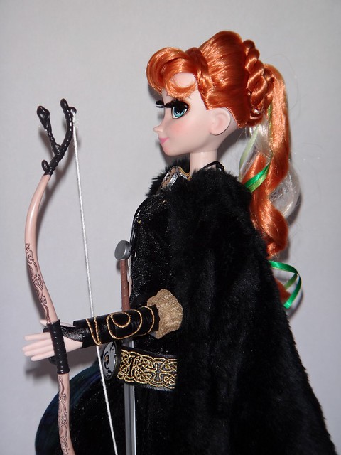 Coronation Anna LE 17'' Doll Wearing Celebration Merida's Outfit - Standing - Midrange Right Side View
