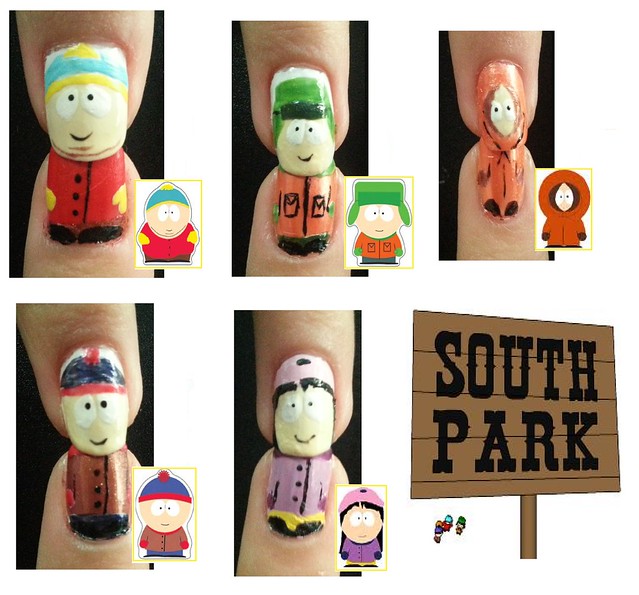 South Park nail art design