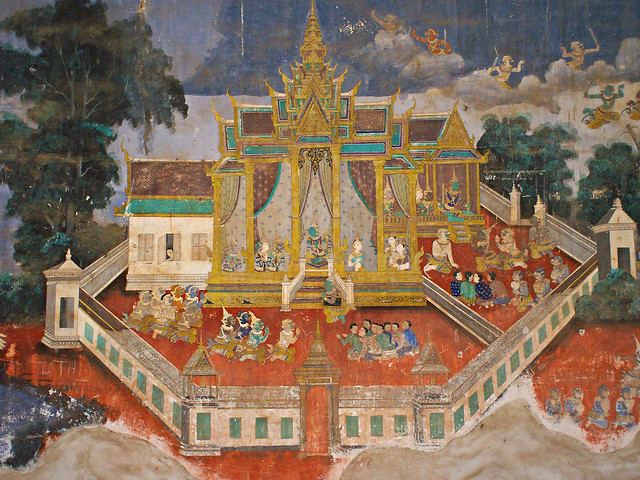Beautiful Mural, Royal Palace, Phnom Penh, Cambodia