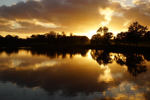 Sunset at Blickling Lake by funkyroga, blicklinglake