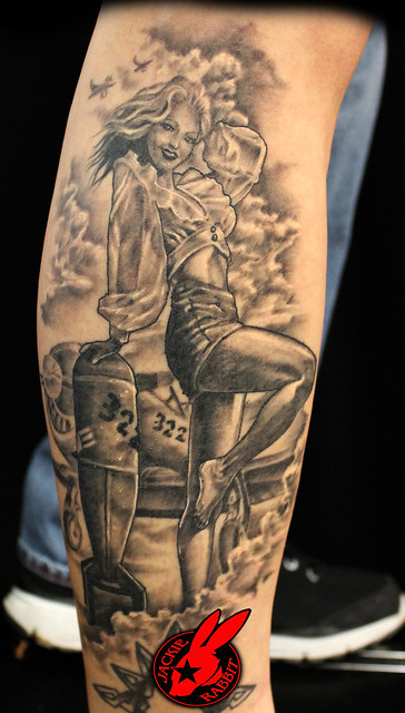 Pinup Girl Tattoo by Jackie Rabbit