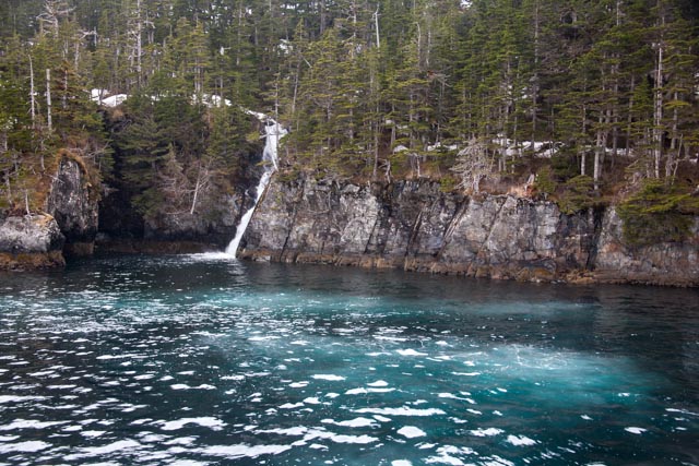 Small waterfall in Prince William Sound