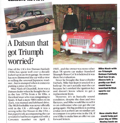 1993 article on 1965 Datsun Fairlady 1500 | by Spottedlaurel