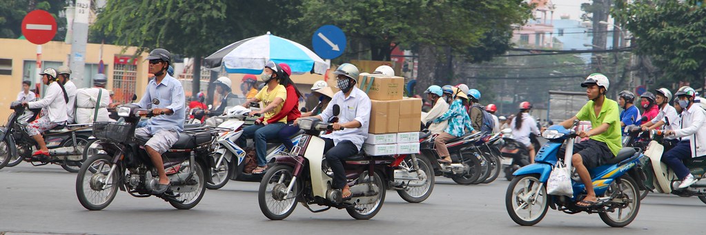 Urban Environments - a busy cross roads in Ho Chi Minh City, Vietnam