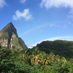 Hints of a double perfect rainbow in St Lucia