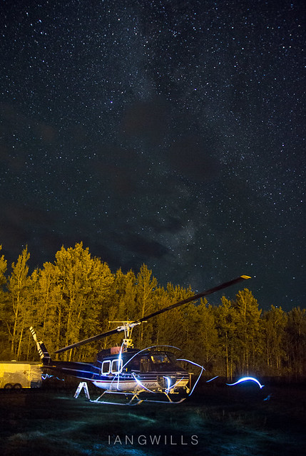 C-GSHD - Great Slave Helicopters - Bell 205-A1++ - Maintenance Under the Milky Way