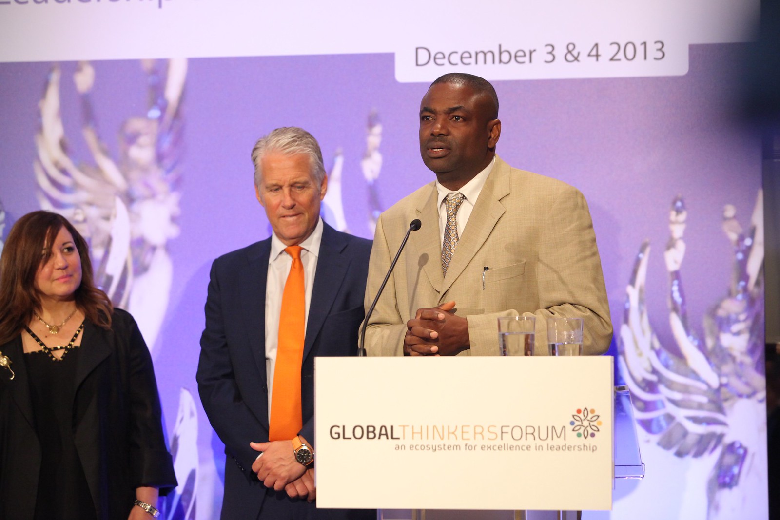 Kama Gbemouotor receiving the GTF 2013 Award for Excellence in Humanitarian Work, awarded to Professionals for Humanity