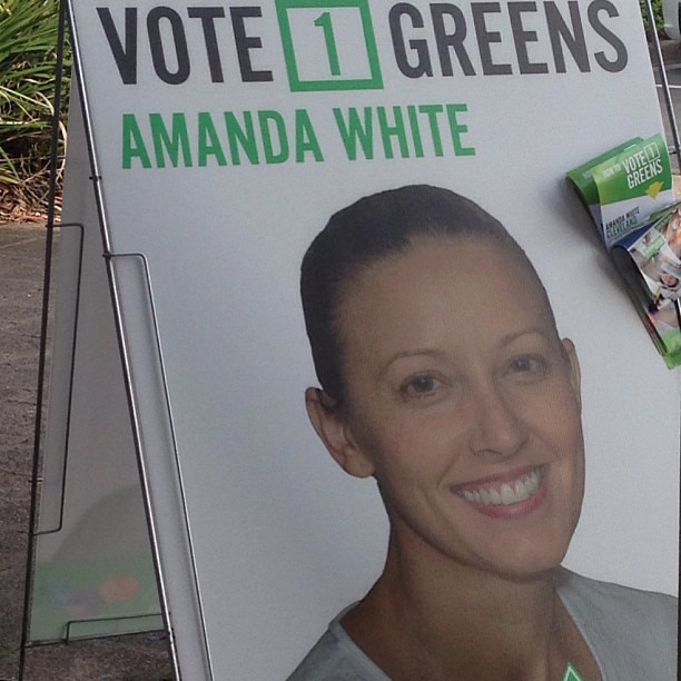 Today I handed out 'how to vote cards' for Amanda White of the Greens party #greens #auspol