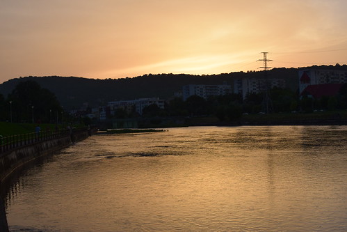 sunset night river cluj napoca