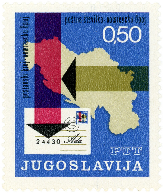 Yugoslavia postage stamp: postal codes