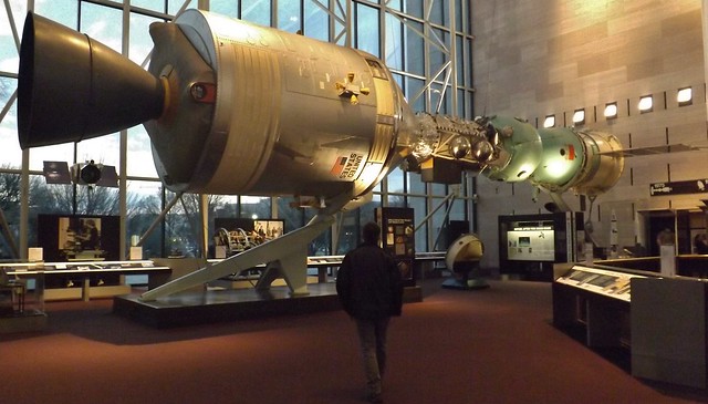 Docking of Soyuz and Apollo.