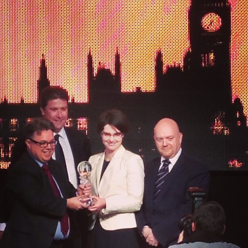 Here's @thephilpster handing over the award to @chloesmithmp et al #gcs2013