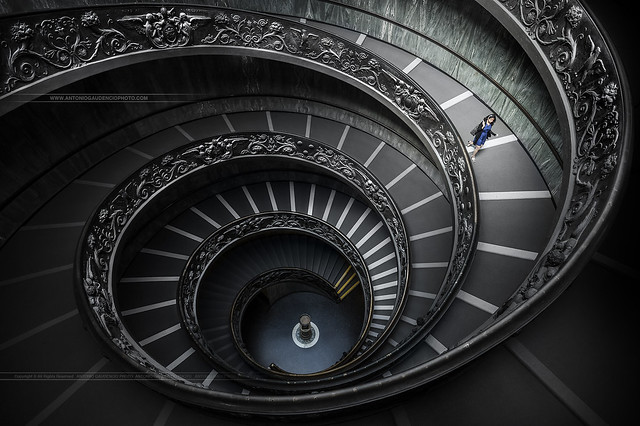 Staircase of the Vatican Museum Rome Italy