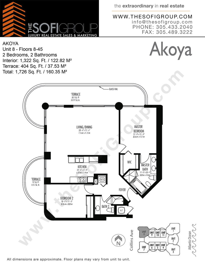 Akoya Condos Miami Beach Floor Plan Akoya Unit 8 2Bed