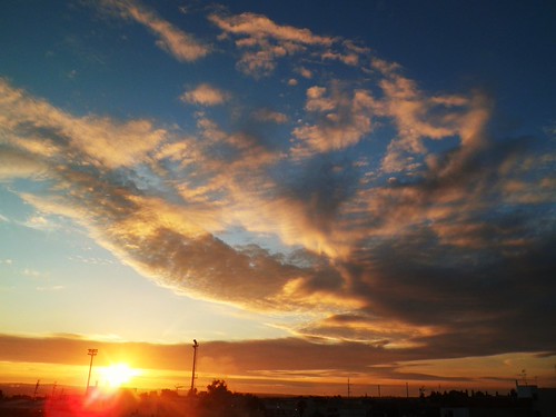Tramonto con altocumuli by _Veronika95_, 3/1/2014italy salento puglia casarano sunset tramonto clouds nubi altocumulus orange colours