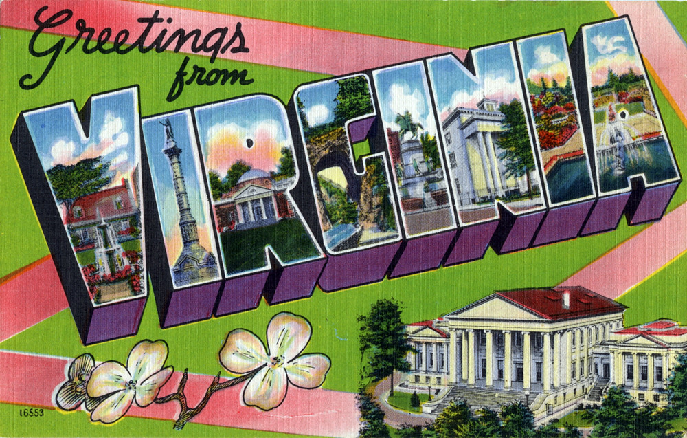 Greetings from Virginia - Large Letter Postcard
