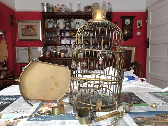 Project: polishing the Victorian brass bird cage