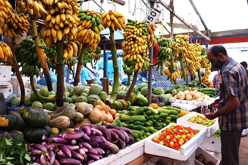 Colorful fruit and vegetable market in Male, Maldives
