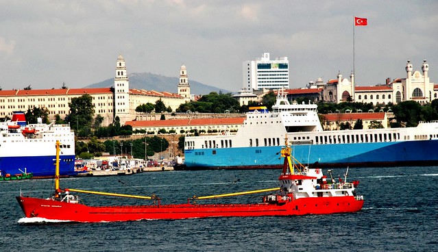 Turkey, Istanbul - cargo ship Museyim Ustaoglu at Haydarpasa