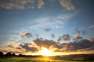 Sunset over the Dorset countryside.