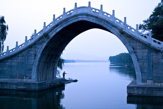 Fishing at Jade Belt Bridge, Summer Palace, Beijing