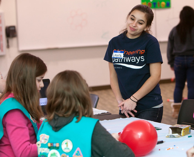 College of DuPage Society of Women Engineers Host Girl Scouts 2015 4