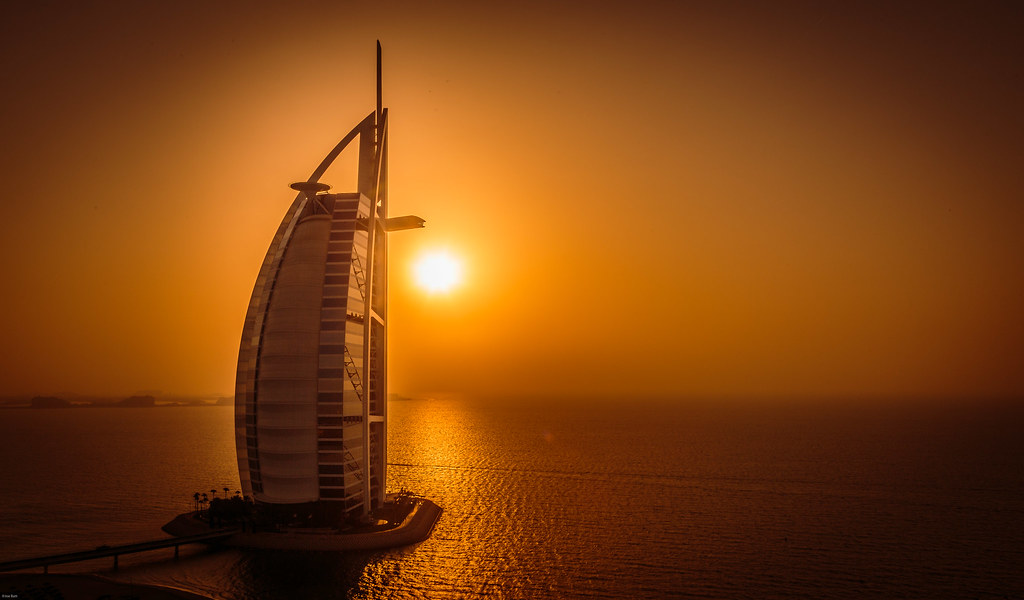 Sunset over the Burj Al Arab, Dubai