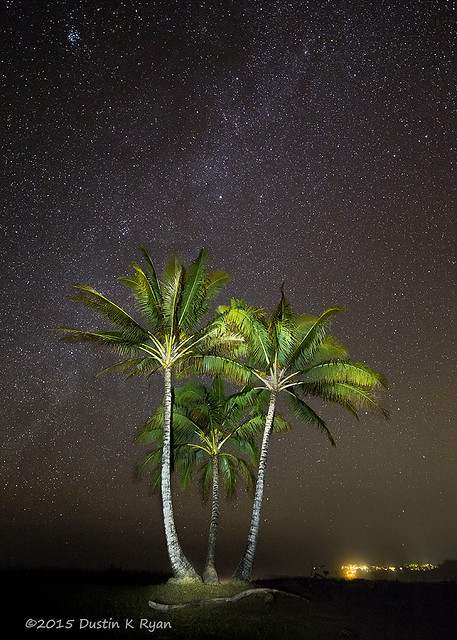 Palm Trees and Milky Way Galaxy Hanalei Kauai