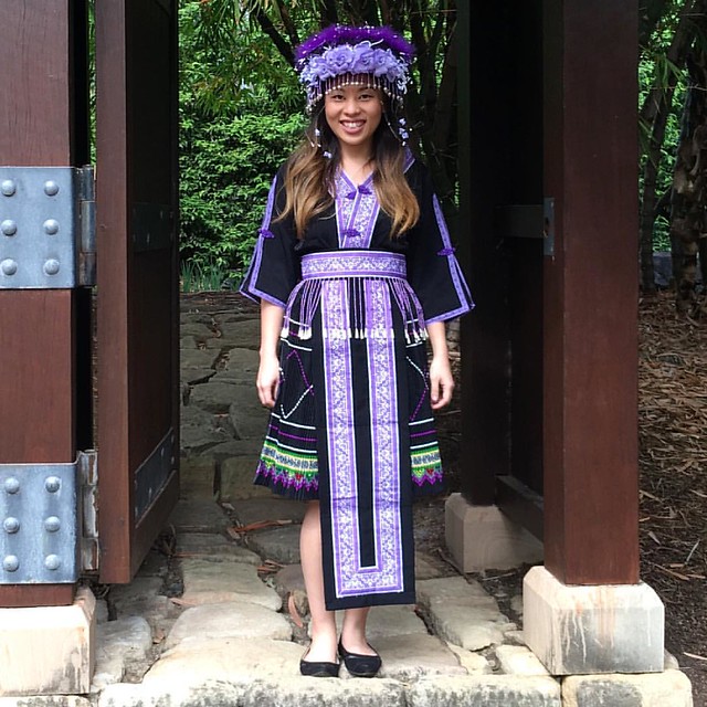 Lady in traditional costume at the Nerima Gardens, Ipswich