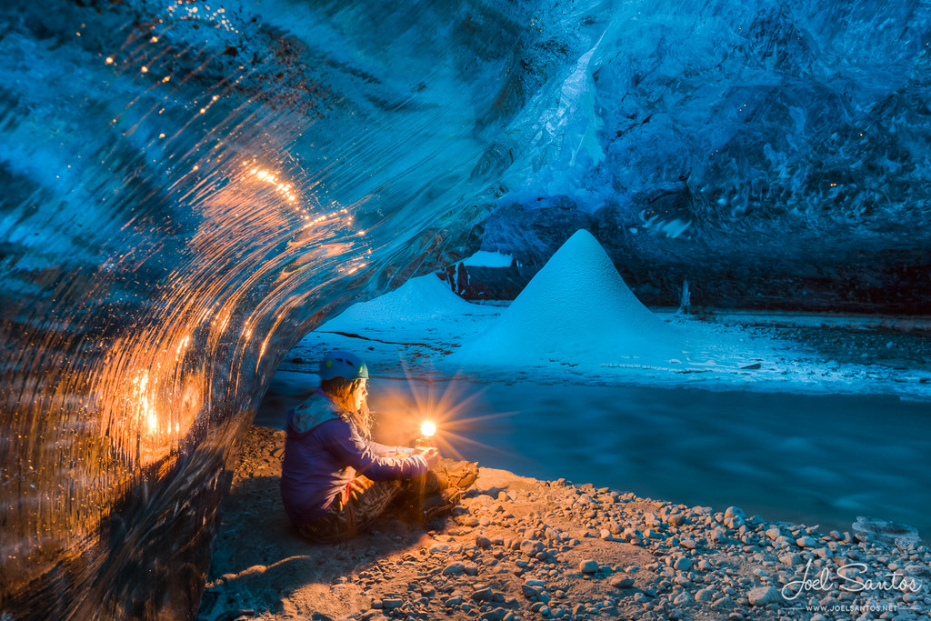 blue, light, snow, ice, lamp, iceland, glacier, grotto, cave, cavern, glaci...