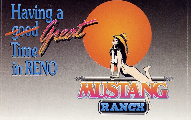 Reno Mustang Ranch postcard: sent
