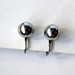 Vintage Sterling Silver Artist Signed Screwback Ball Earrings - 1940s