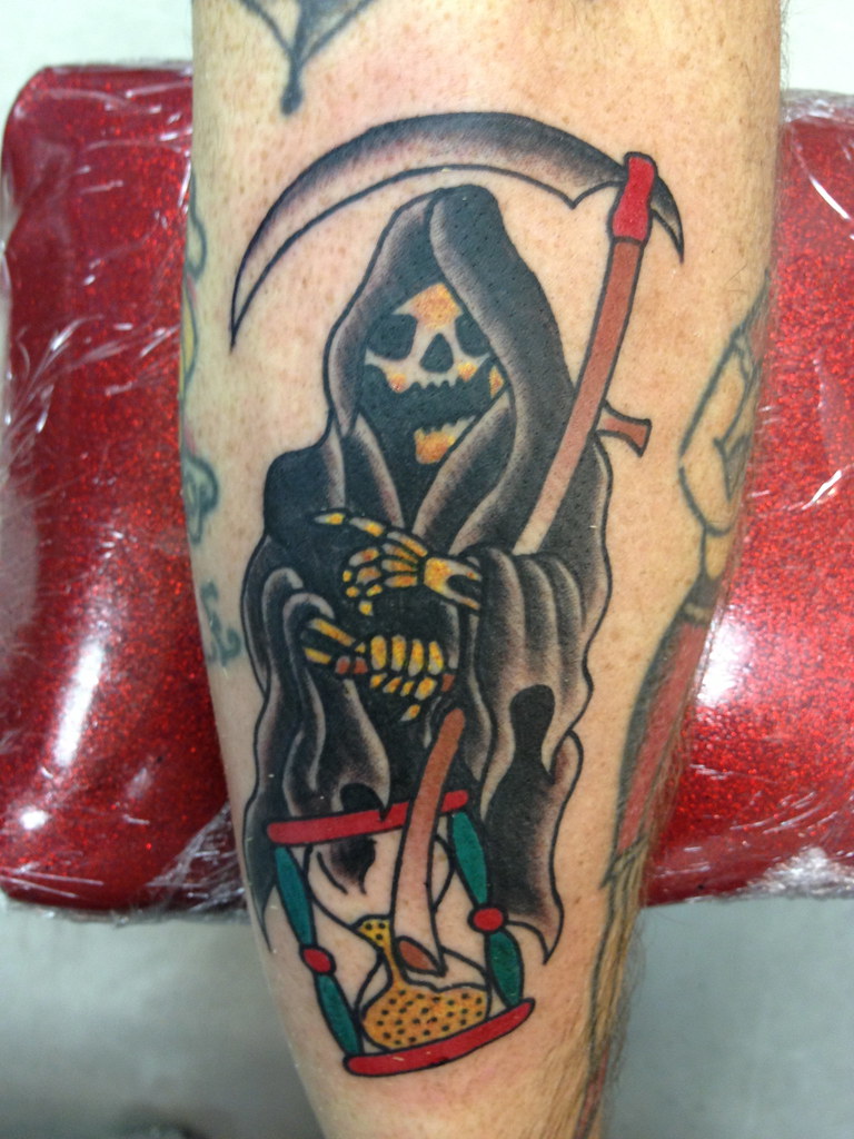 Traditional Reaper Tattoo by Krooked Ken at Black Anchor T… | Flickr
