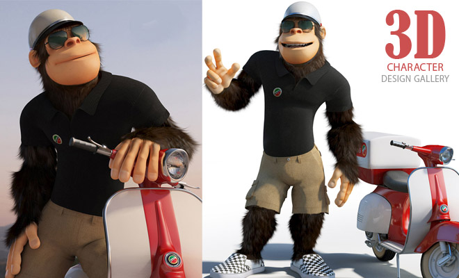 Monkey The Pizza Boy - Best 3D Animation and Character Design Collections -  a photo on Flickriver