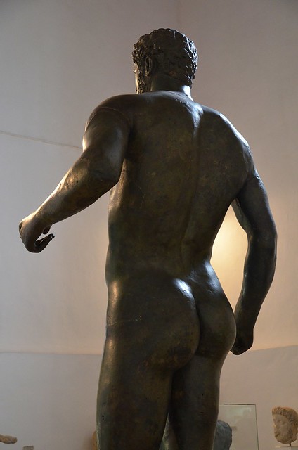 Larger than life-size bronze statue of Septimius Severus depicted in heroic nudity, discovered by chance in 1928 near the village of Kythrea in Cyprus, Cyprus Museum, Nicosia