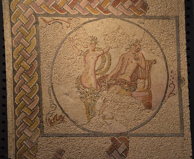 Mosaic panel depicting Apollo and Daphne, from the Villa Torre de Palma near Monforte, 3rd-4th century AD, National Archaeology Museum of Lisbon, Portugal