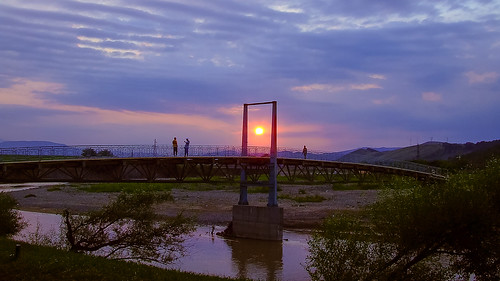 bridge sunset people sun nature water landscape pod romania apus bacau onesti