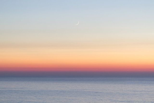 Sunset with the moon