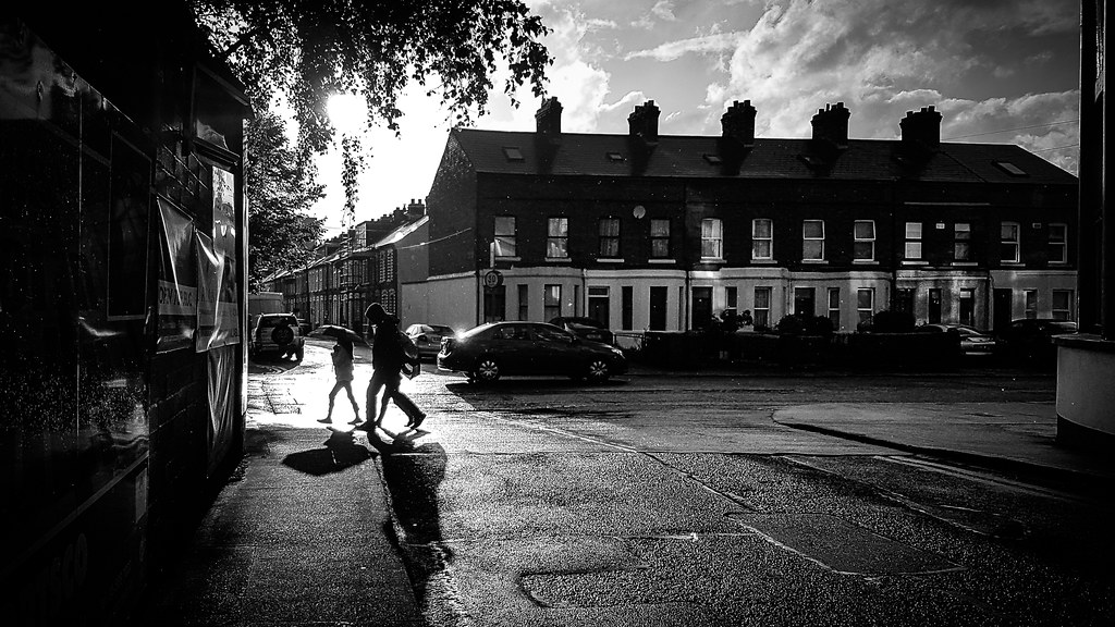 Under the rain - Dublin, Ireland - Black and white street photography