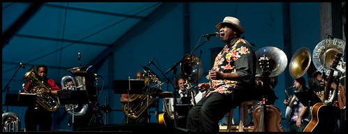 Taj Mahal and the Real Thing Tuba Band Jazz Fest 2013. by Ryan Hodgson-Rigsbee (www.rhrphoto.com)